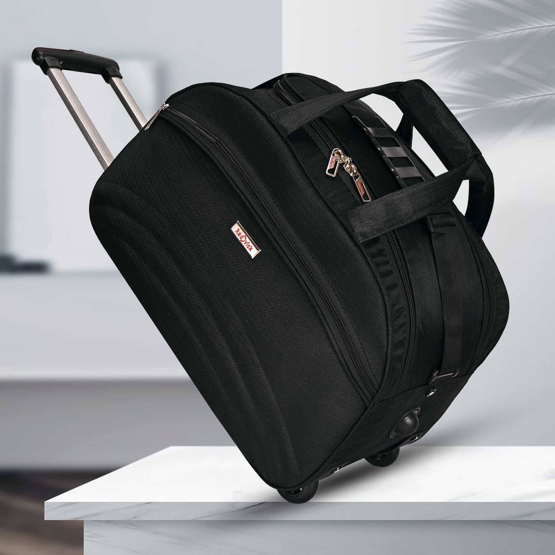 Red vick 60 Ltrs Black Polyester Duffle Trolley