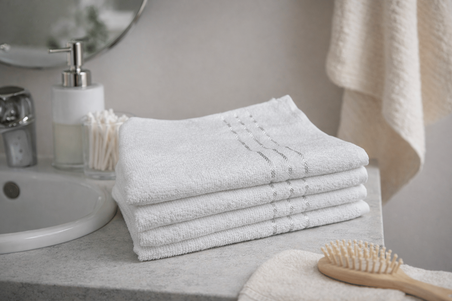 Satisfyn Pack of 4 Cotton 351-400 -GSM Hand Towel ( Multicolor ) - Towels | Buy online on ZillyBuy
