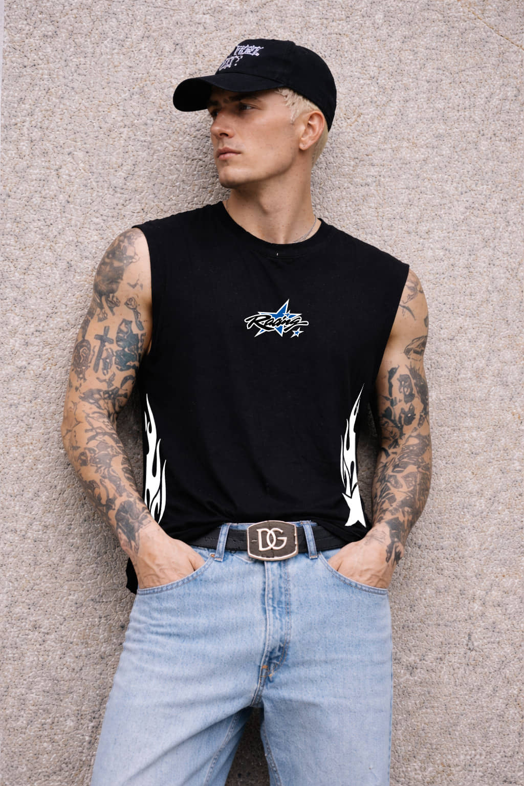 FTX Men Cotton Blend Regular Fit Printed T-Shirt ( Black )