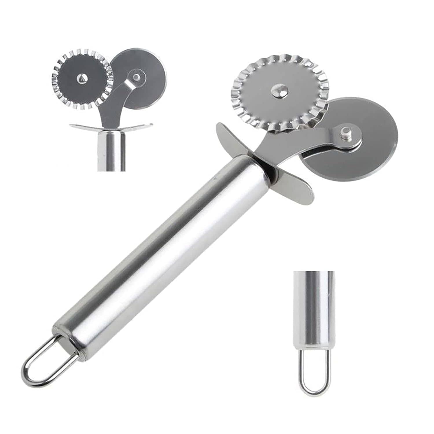 DHS Silver Stainless Steel Pizza Cutter