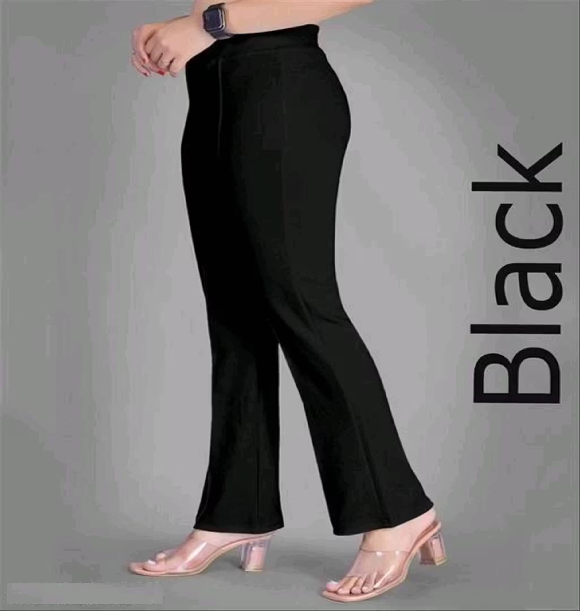 Leavess Women Cotton Blend Palazzos ( Black )