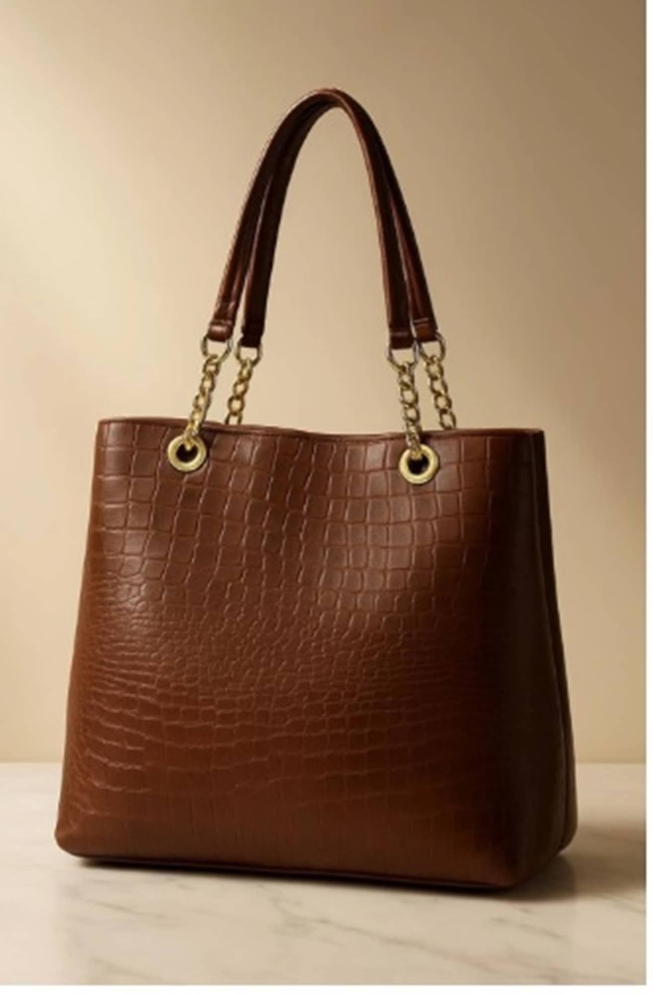 Petshop7 Tote Bag PU Set of 1 ( Brown ) - Handbags | Buy online on ZillyBuy