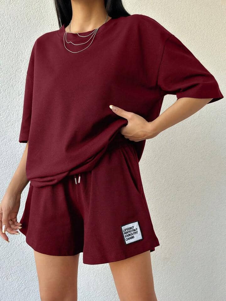Christy World Women T-Shirt With Shorts Co-Ord Set ( Green )