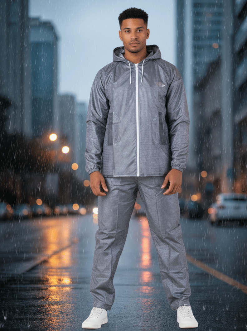 Sindon Grey Nylon Men's Rain Suit Set ( Pack of 1 )