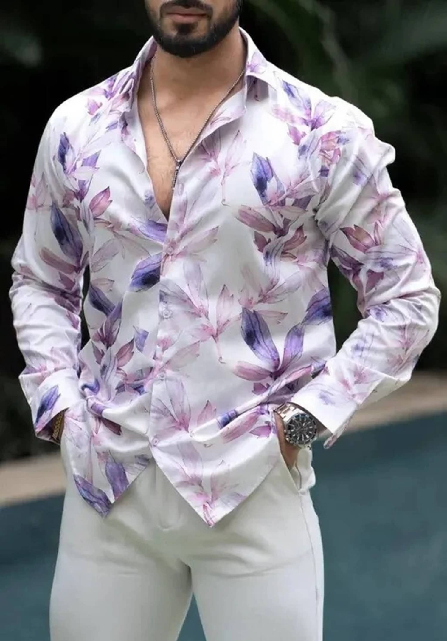 ARZ Lycra Regular Fit Colorblock Full Sleeves Men's Casual Shirt - Off White ( Pack of 1 )