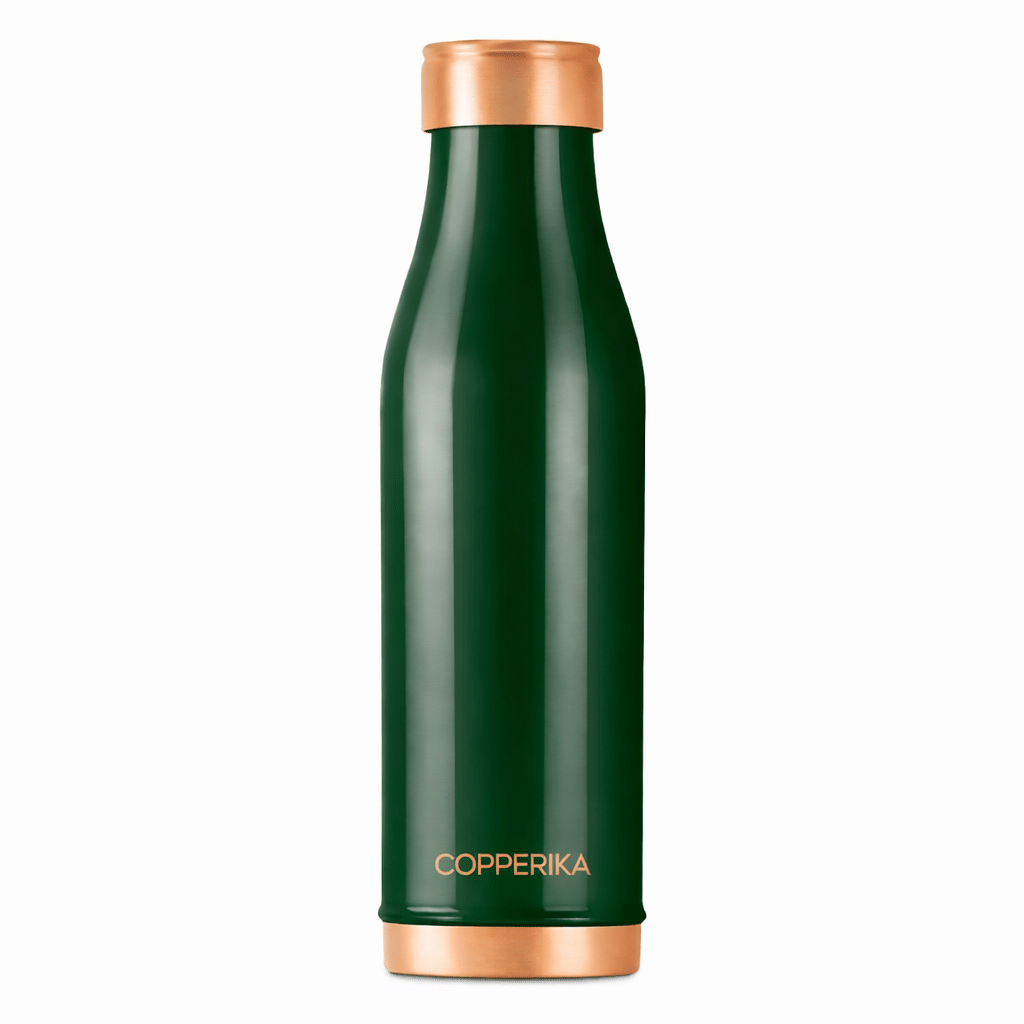 Copperika Green Copper Water Bottle 1000 mL ( Set of 1 )