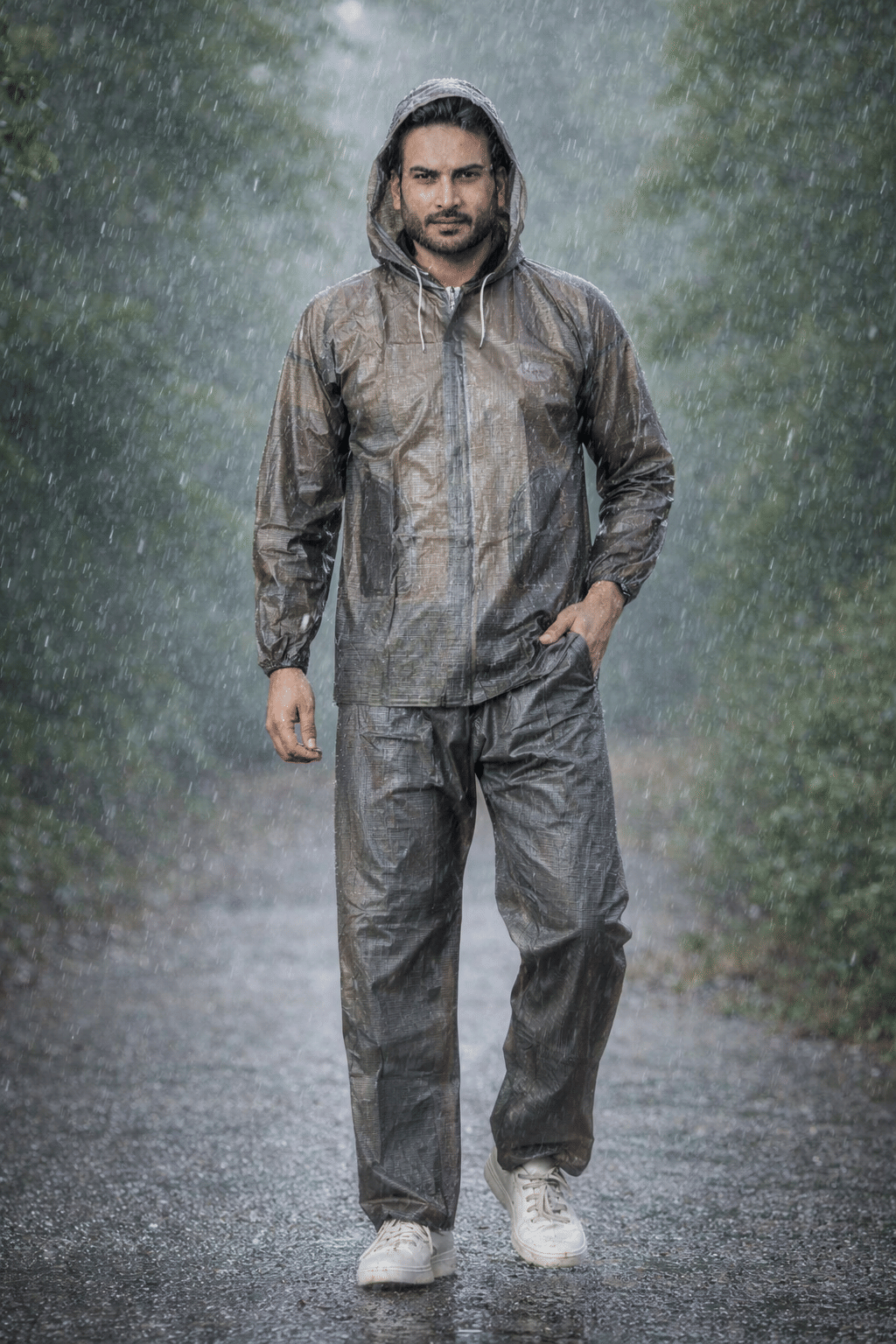 Sindon Olive Nylon Men's Rain Suit Set ( Pack of 1 )