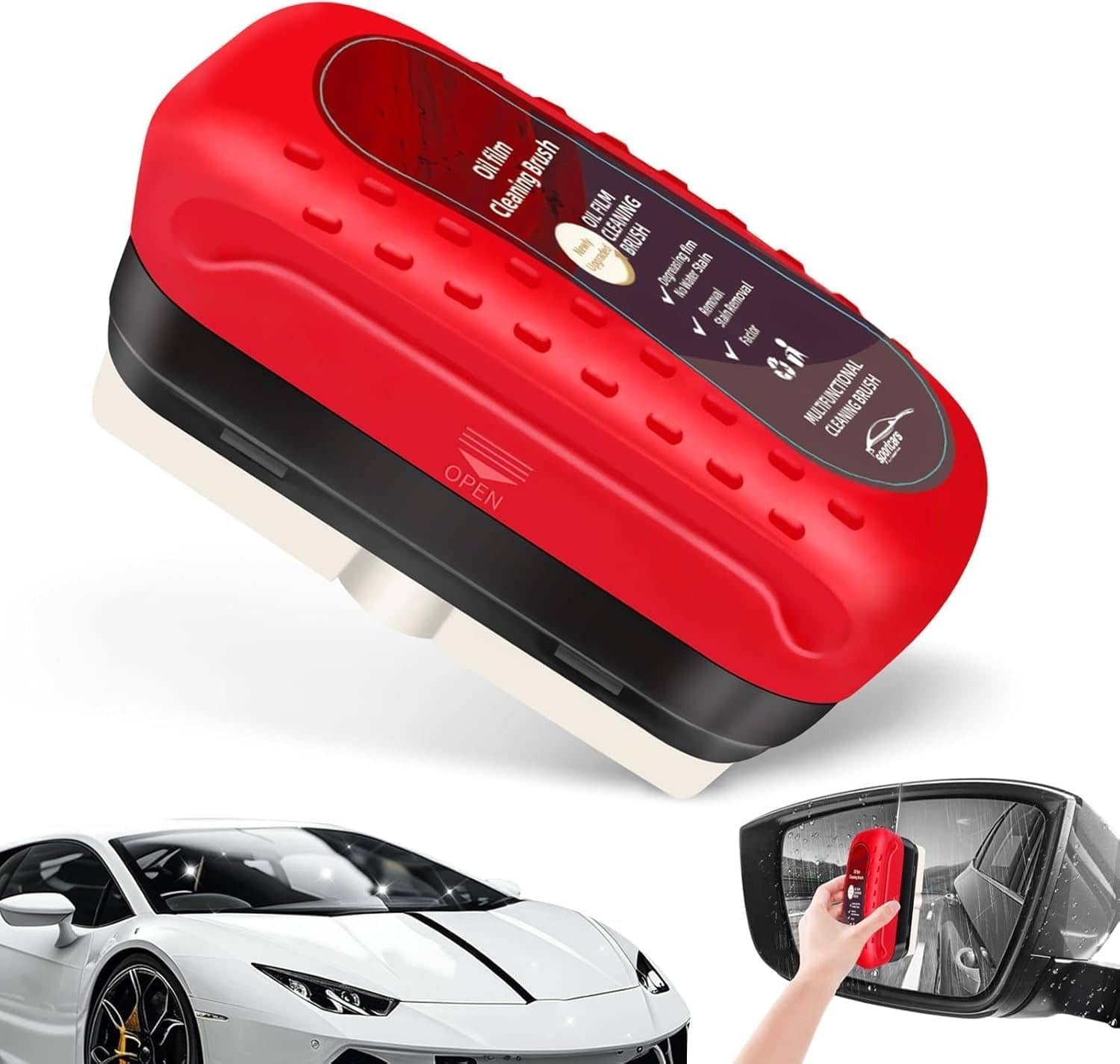 Theos Car Windshield Oil Film Remover Kit – Automotive Glass Cleaning Brush & Cleaner | Anti-Fog, Rainproof, Streak-Free Glass Cleaner for Car Windows, Mirrors & Windshields | Universal Fit - Body Care - Loofah and Other Tools | Buy online on ZillyBuy