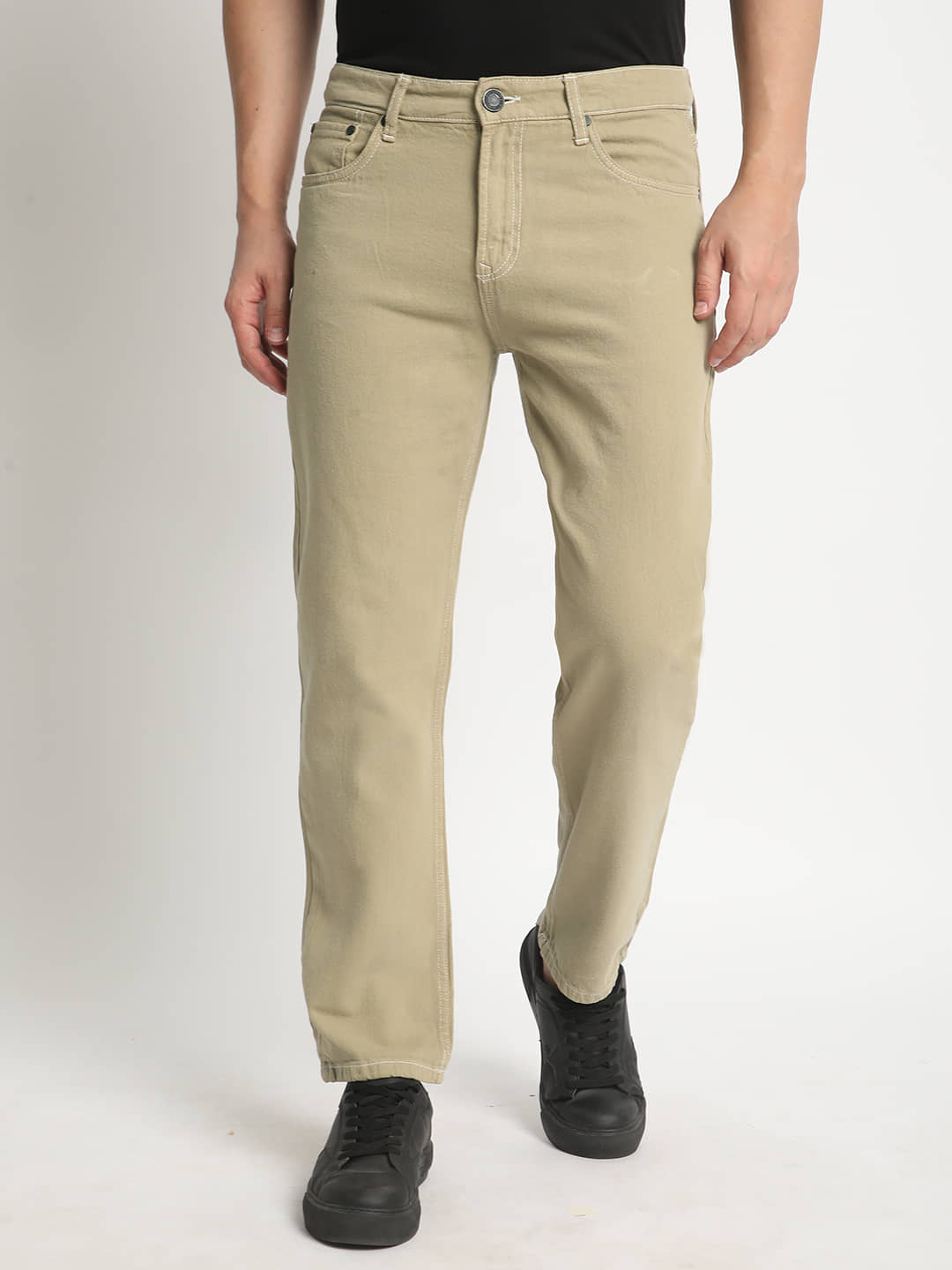 Bene Kleed Regular Fit Solid Men's Jeans - Beige ( Pack of 1 ) - Jeans | Buy online on ZillyBuy