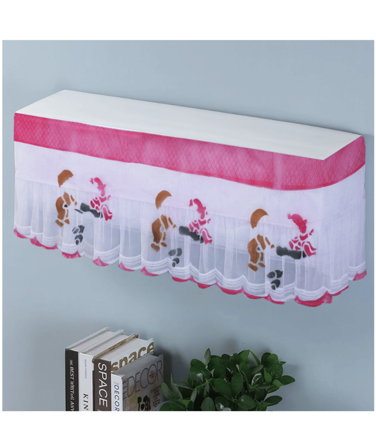 Crosmo Single Polyester Pink AC Cover for 1.5 Ton Split AC