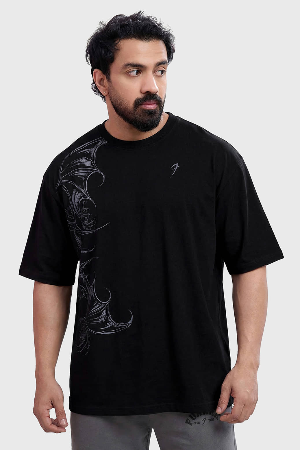 Fuaark Black Cotton Oversized Fit Men's Sports T-Shirt ( Pack of 1 )
