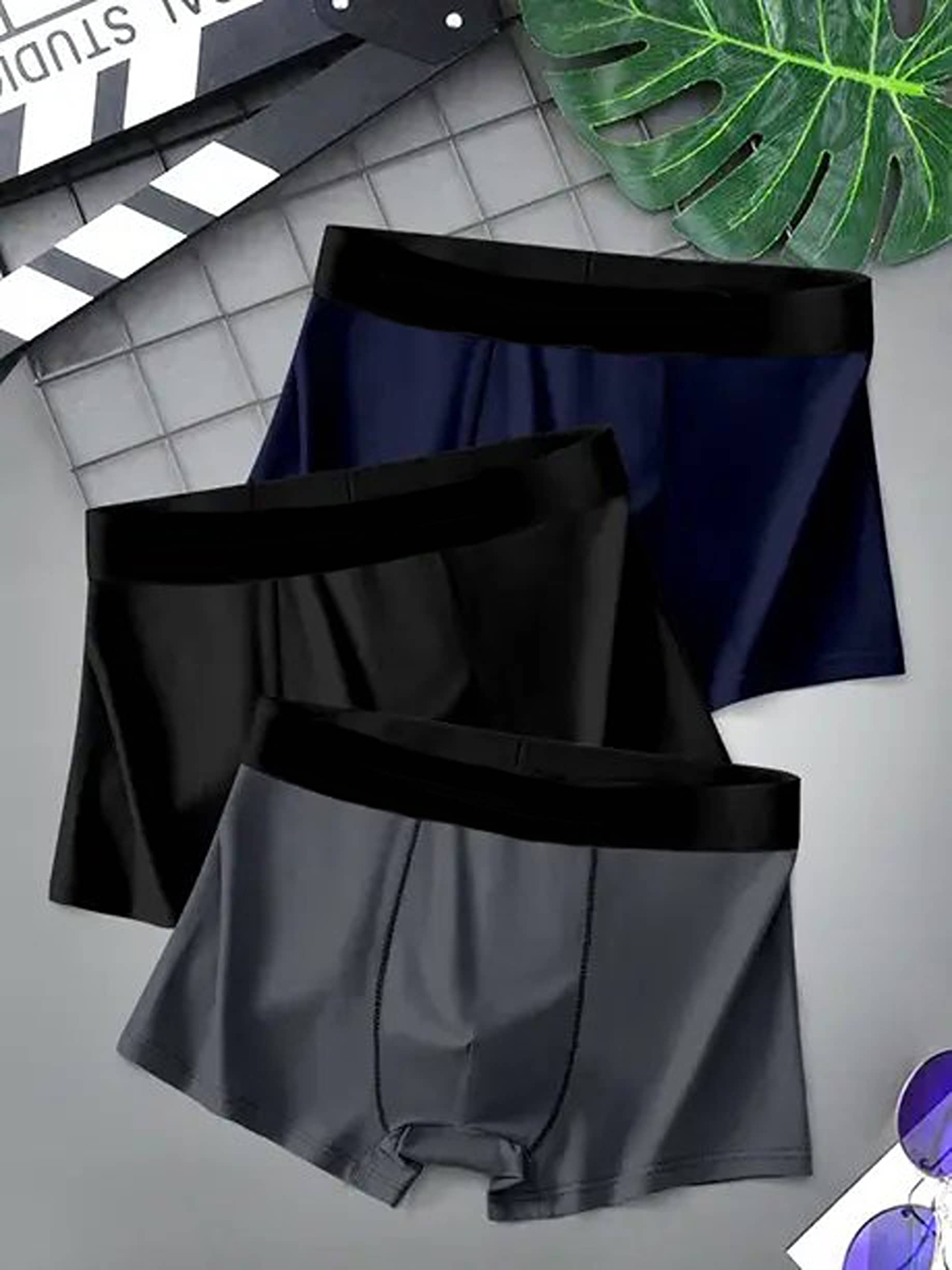 CAVENDRES Pack of 3 Microfibre Trunks For Men's ( Black )