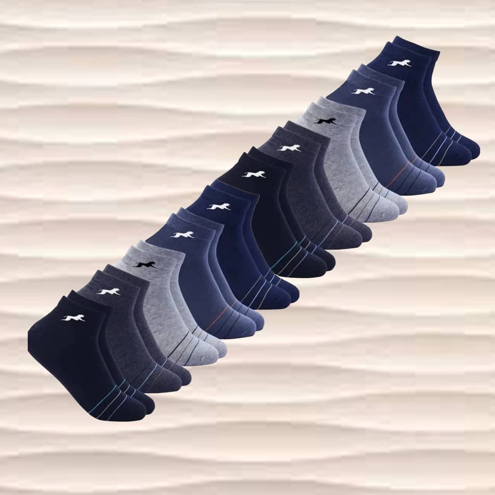 PLIMA Pack of 10 Men's Cotton Ankle Length Socks ( Black ) - Socks | Buy online on ZillyBuy