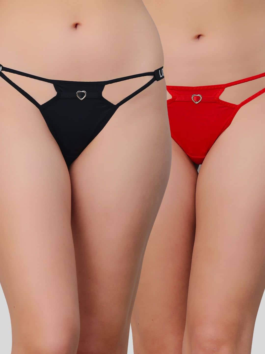 PrettyCat Pack of 3 Polyester Thongs For Women ( Multicolor 4 )