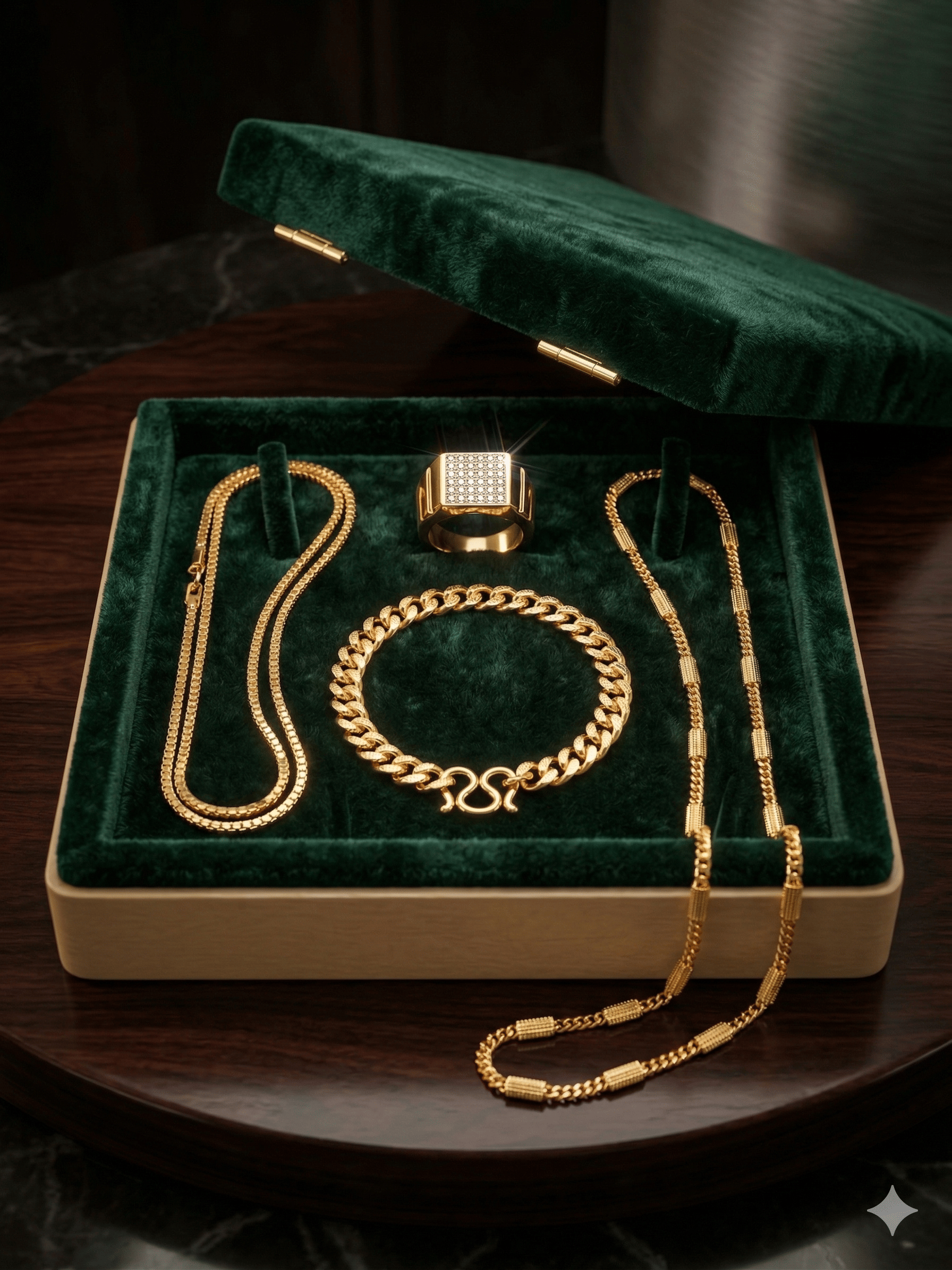 Fadiso Fashion Gold Plated Chains Combo ( Set of 4 )