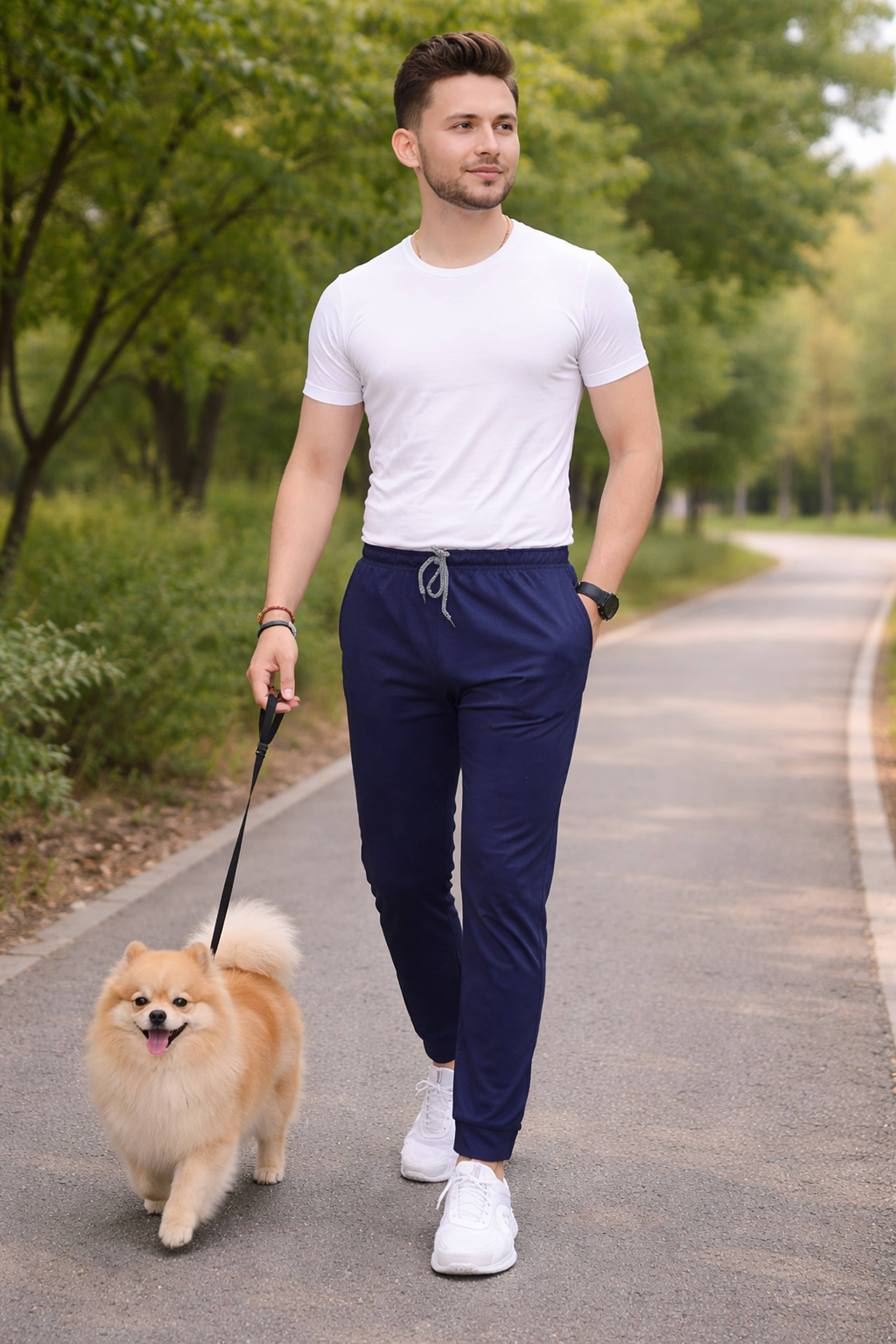 Kashvi Navy Blue Lycra Men's Trackpants ( Pack of 1 ) - Track Pants | Buy online on ZillyBuy