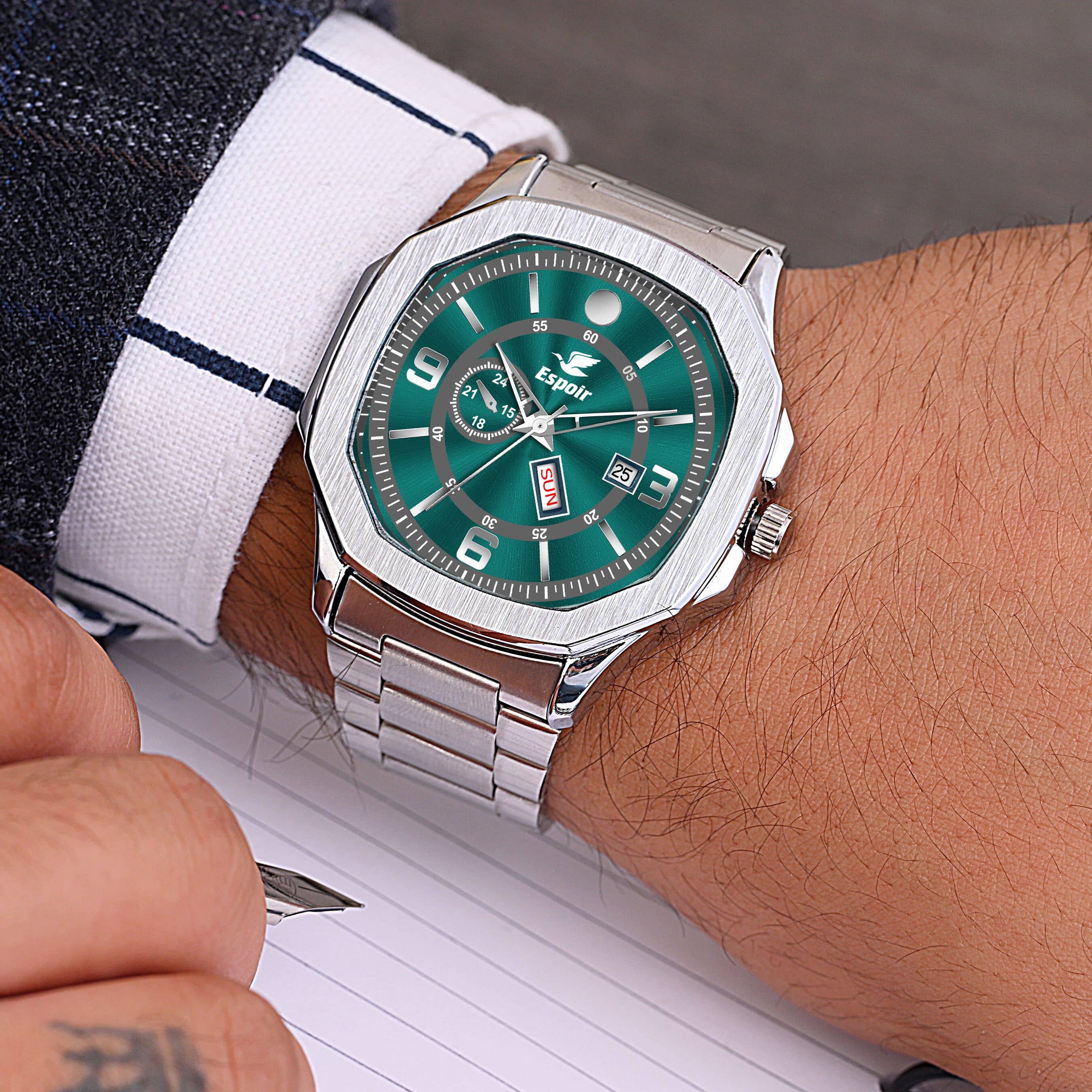 Espoir Silver Stainless Steel Analog Men's Watch