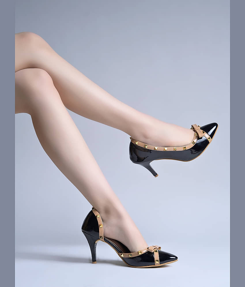 Shoetopia Heel-032-Black Black Women's Pumps Heels - Heels | Buy online on ZillyBuy