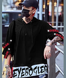 Eyebogler Men Polyester Oversized Fit Printed T-Shirt ( Multicolor10 )