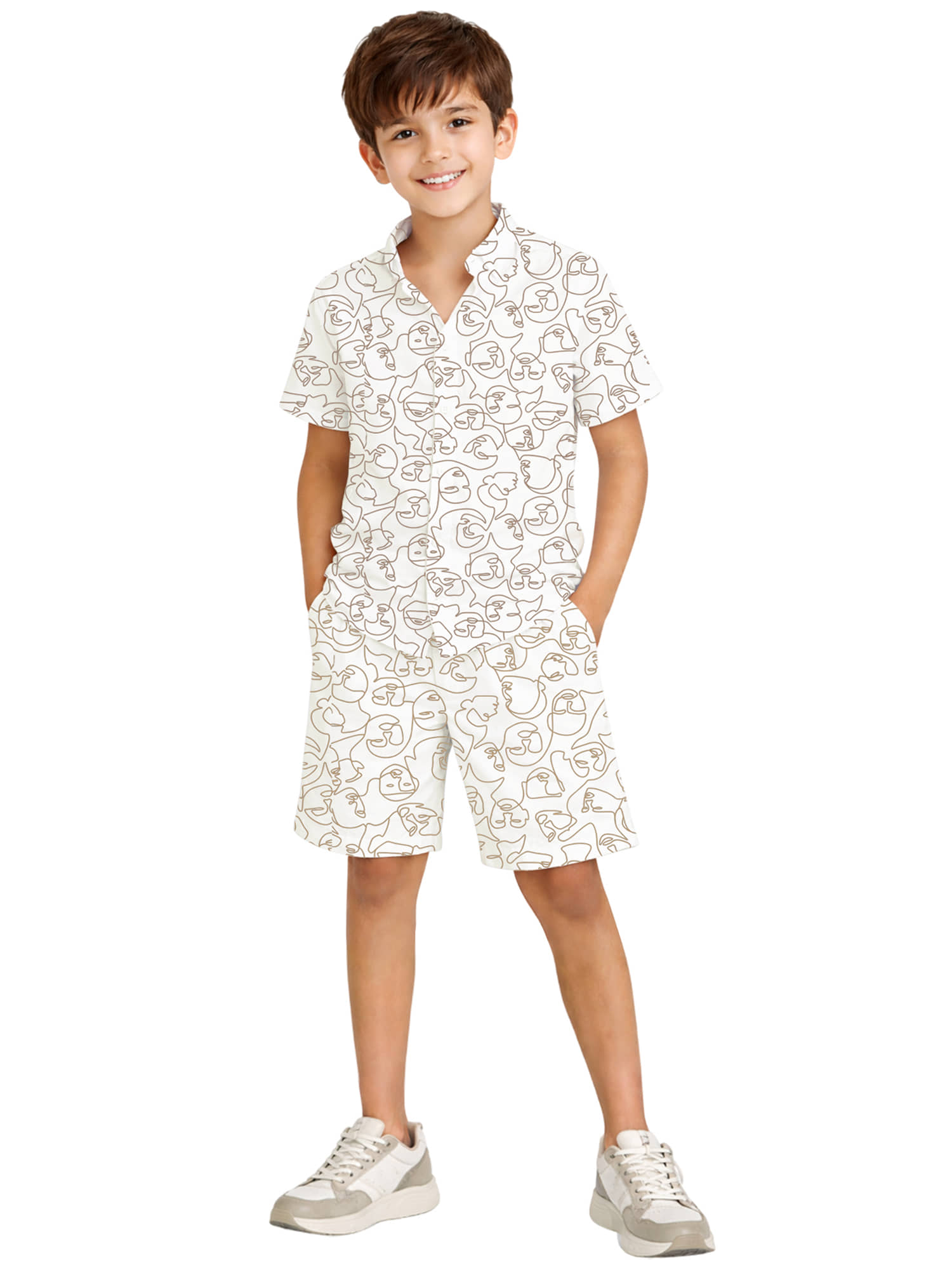 Kuchipoo Boys Rayon Shirt & Shorts Set ( Multicolor 2 , Pack of 1 )