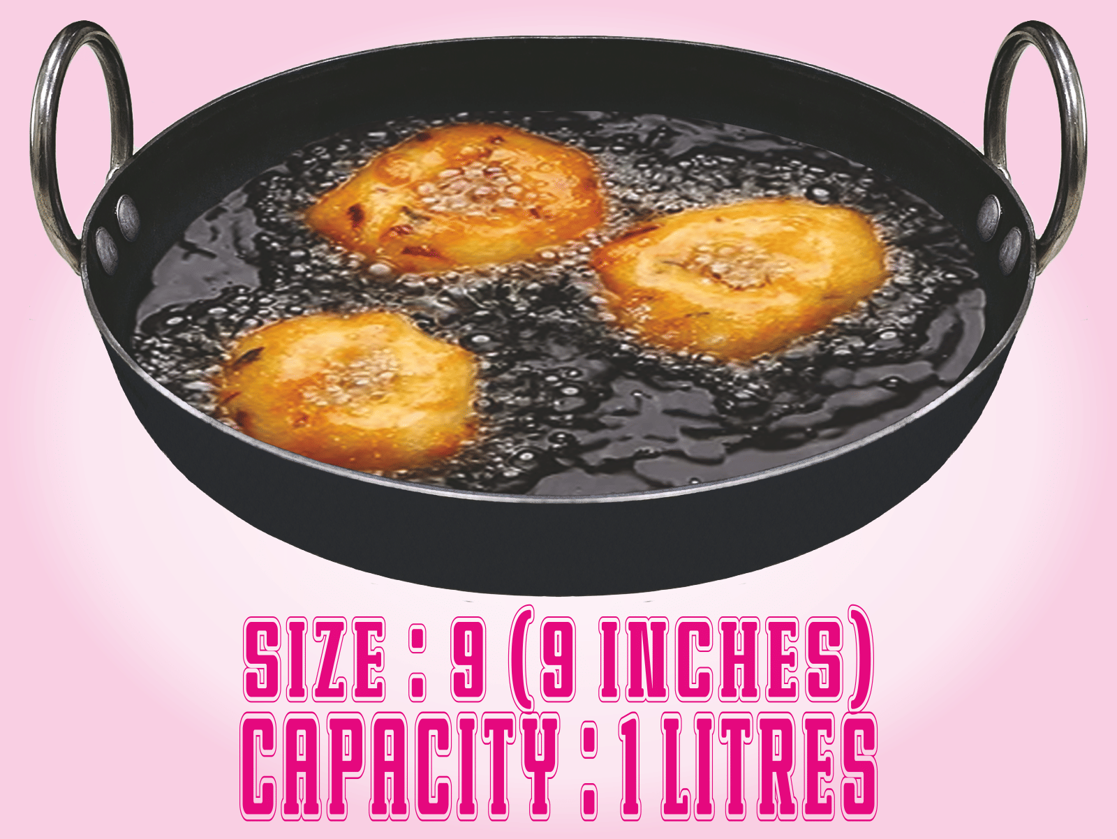Veer Kadai Non coated Iron Shallow Kadhai Heavy Bottom Stainless Steel Handle 2 mm Thickness 36 cm Diameter ( 4 L ) - Cookware | Buy online on ZillyBuy
