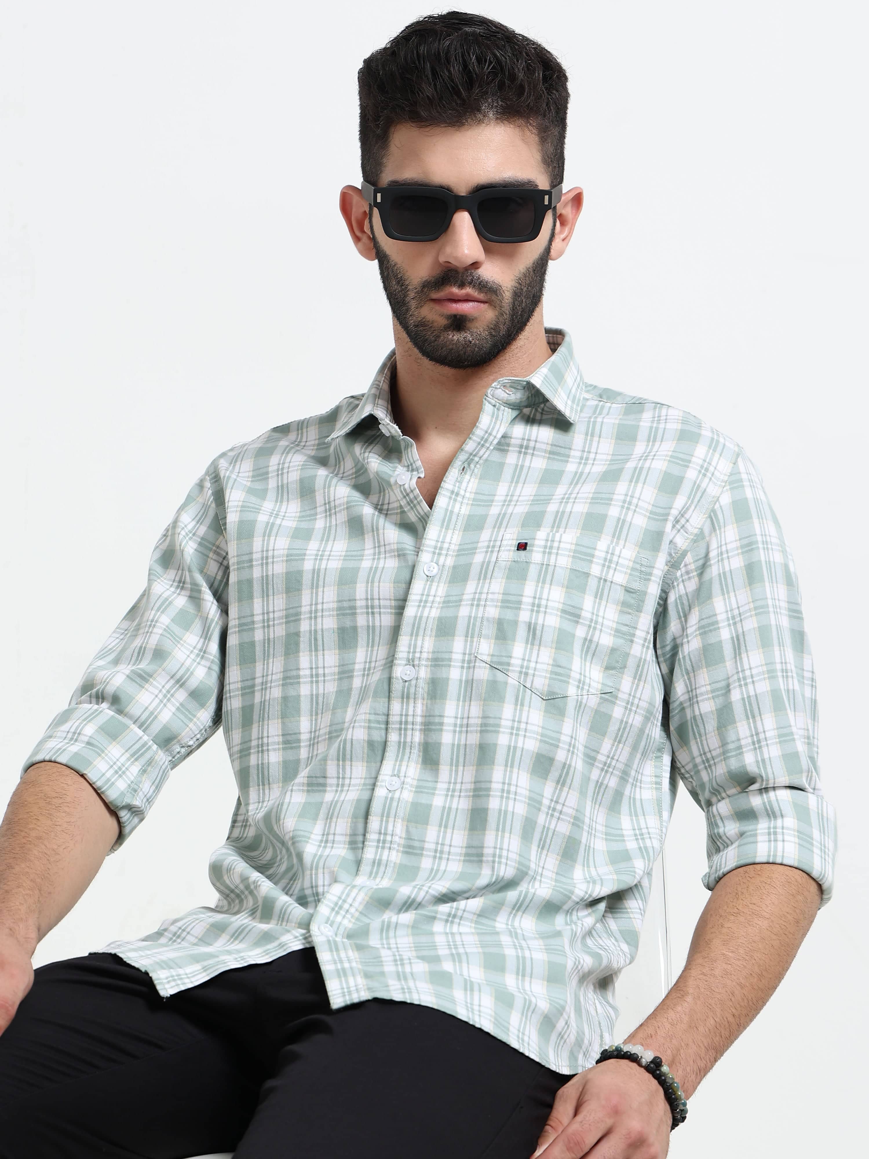 Cool Colors 100% Cotton Slim Fit Checks Full Sleeves Men's Casual Shirt - Pink ( Pack of 1 )