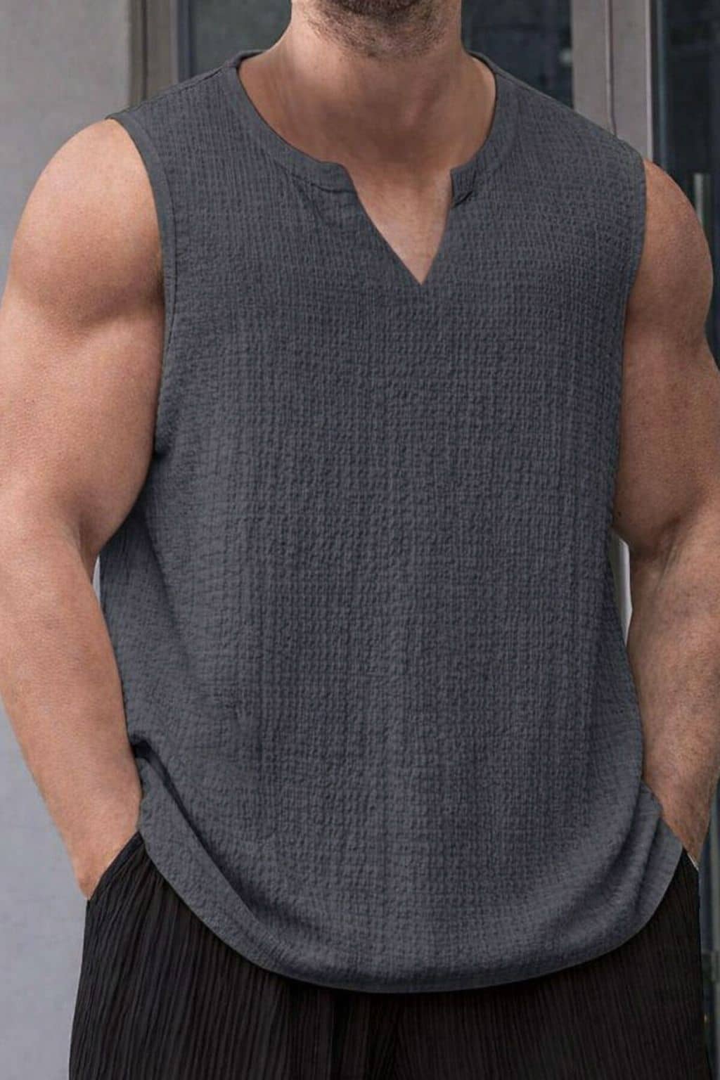 RodZen Pack of 1 Cotton Blend Tank For Men ( Grey ) - Nightwear & Loungewear | Buy online on ZillyBuy