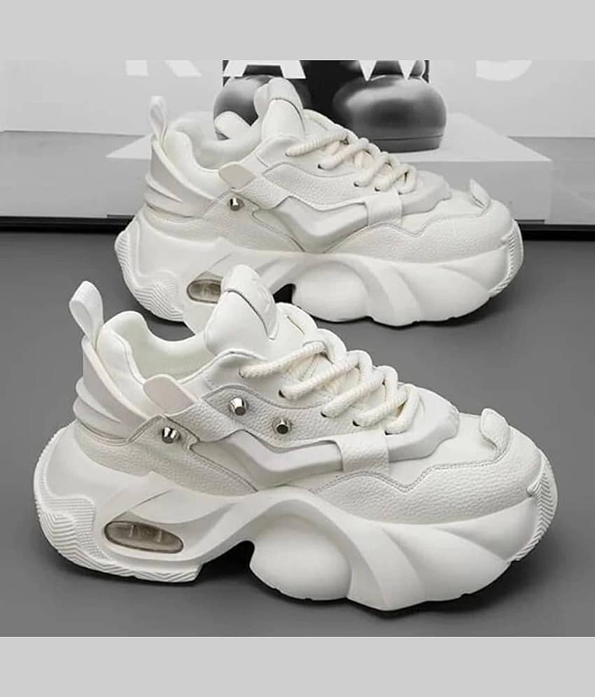 HATTOUN Premium Sneakers for Men White Men's Sneakers - Casual Shoes | Buy online on ZillyBuy