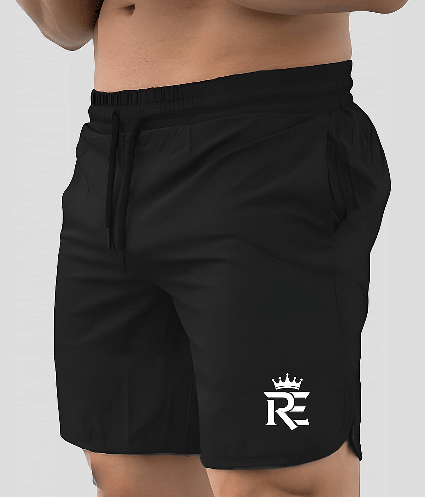 PERSONALITEE Black Polyester Lycra Men's Running Shorts ( Pack of 1 ) - Shorts | Buy online on ZillyBuy