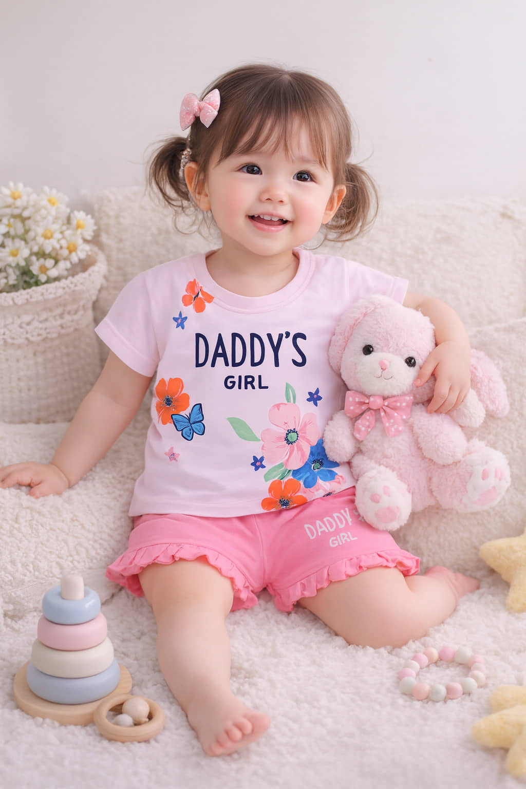 Todd N Teen Girls 100% Cotton T-shirt & Shorts Set ( Beige , Pack of 1 )