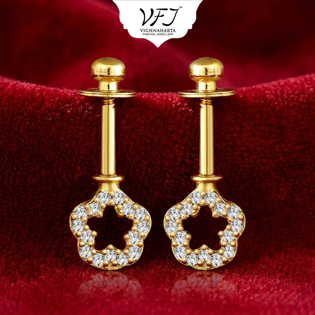 Vighnaharta Gold Drop Earrings ( Pack of 1 ) - Earrings | Buy online on ZillyBuy