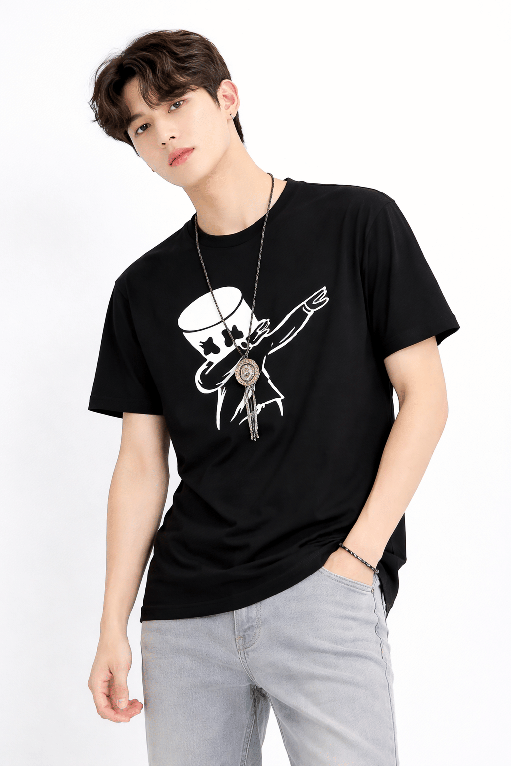 attitude start of fashion Men Polyester Regular Fit Printed T-Shirt ( Black )