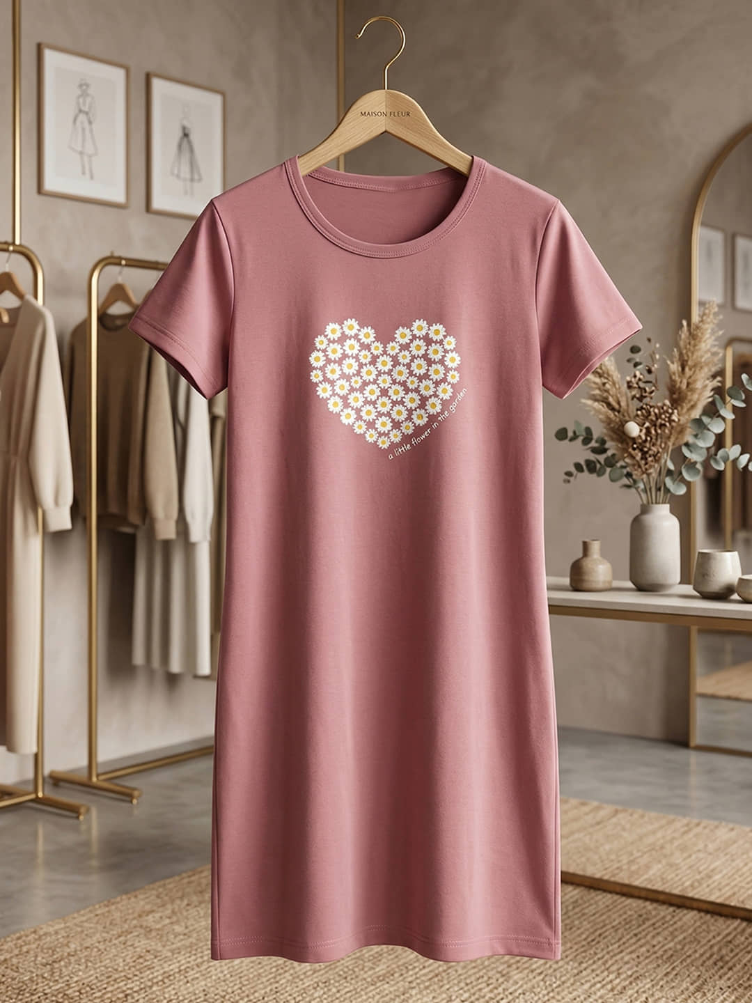 VERO MODERNO Women's Cotton Blend A-Line Top ( Peach )