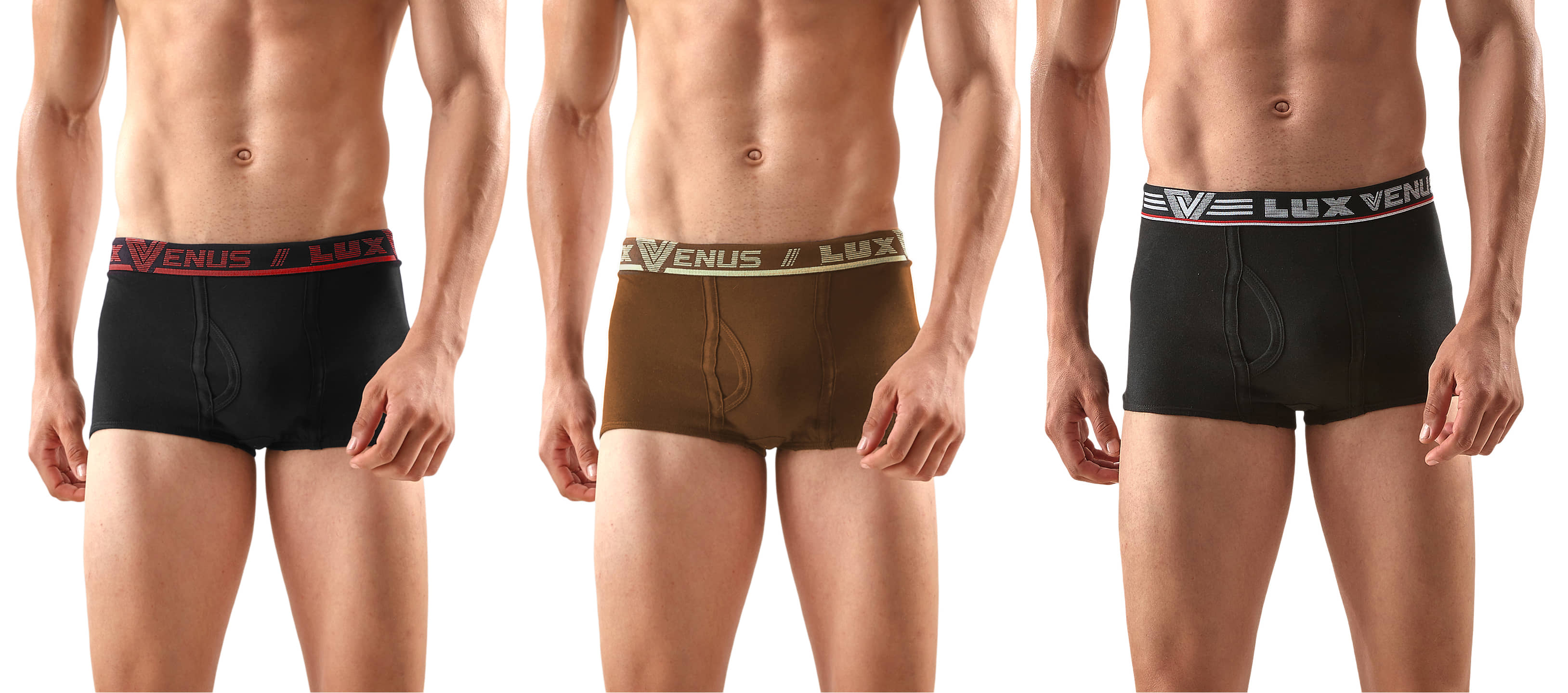 lux venus Pack of 3 Cotton Trunks For Men's ( Multicolor )