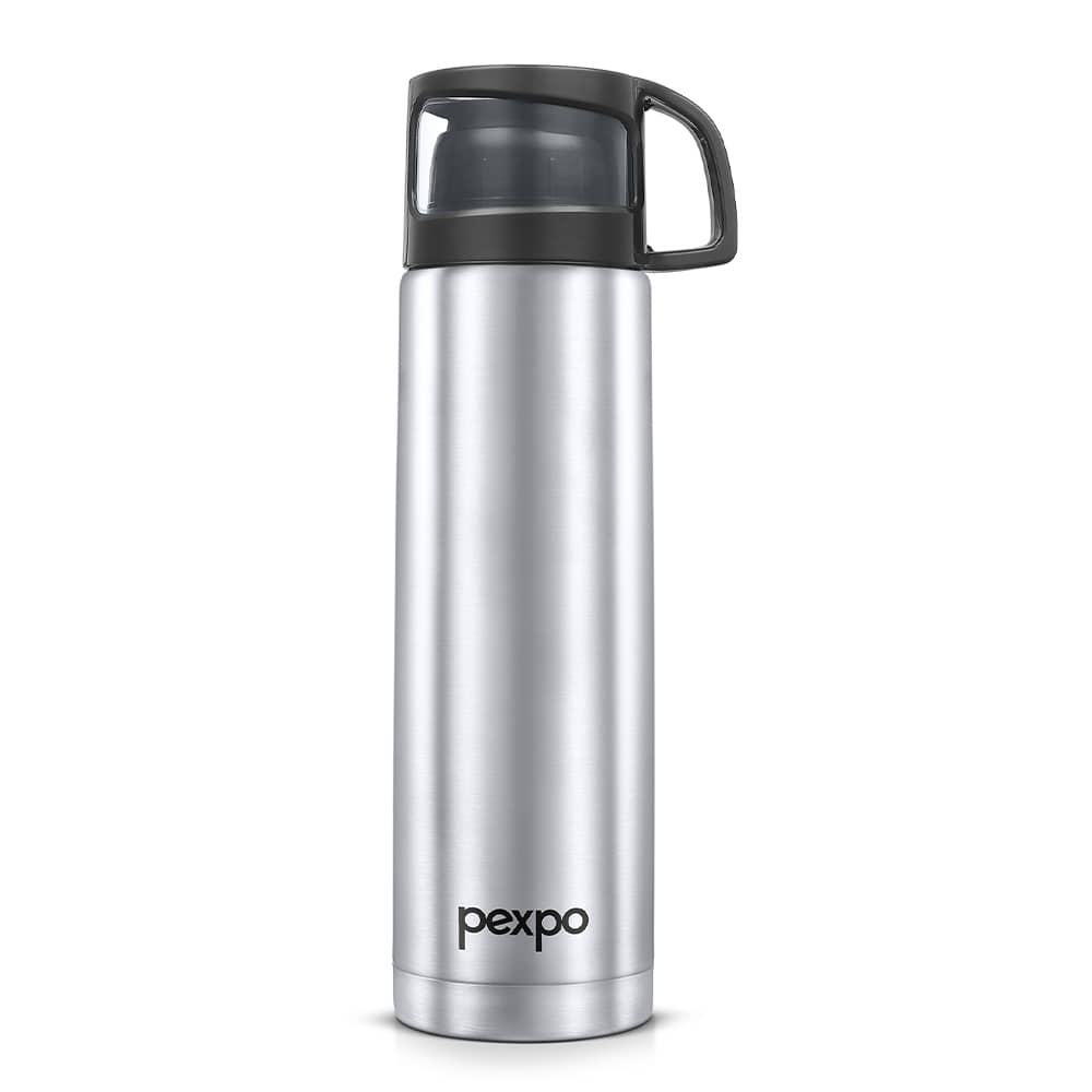 Pexpo Ferrero Flip Lid Thermosteel 24 Hrs Hot & Cold Silver Stainless Steel Water Bottle 1000 mL ( Set of 1 )