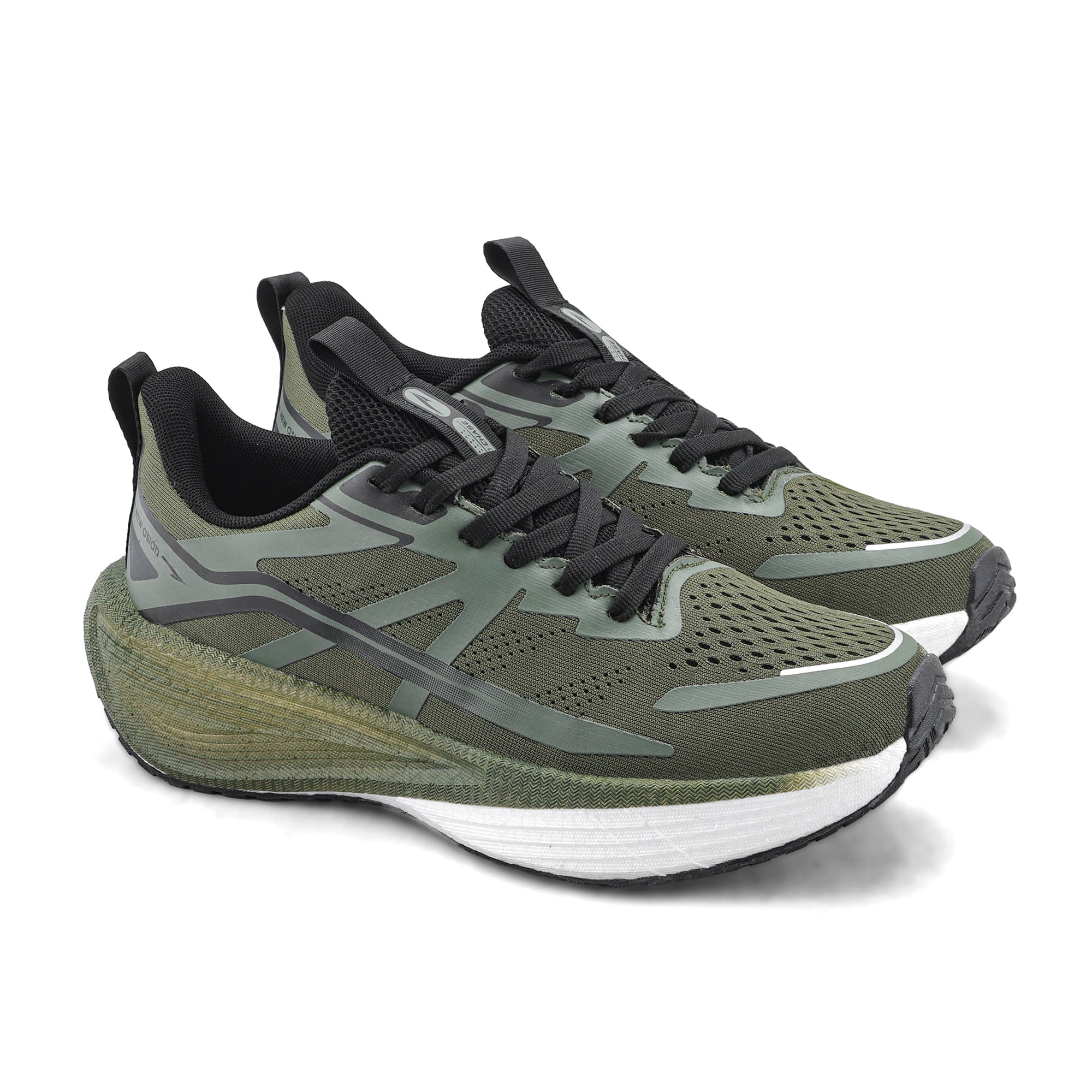 Buy ASIAN HYPERCUSHION CRBN-07 Olive Men's Sports Running Shoes