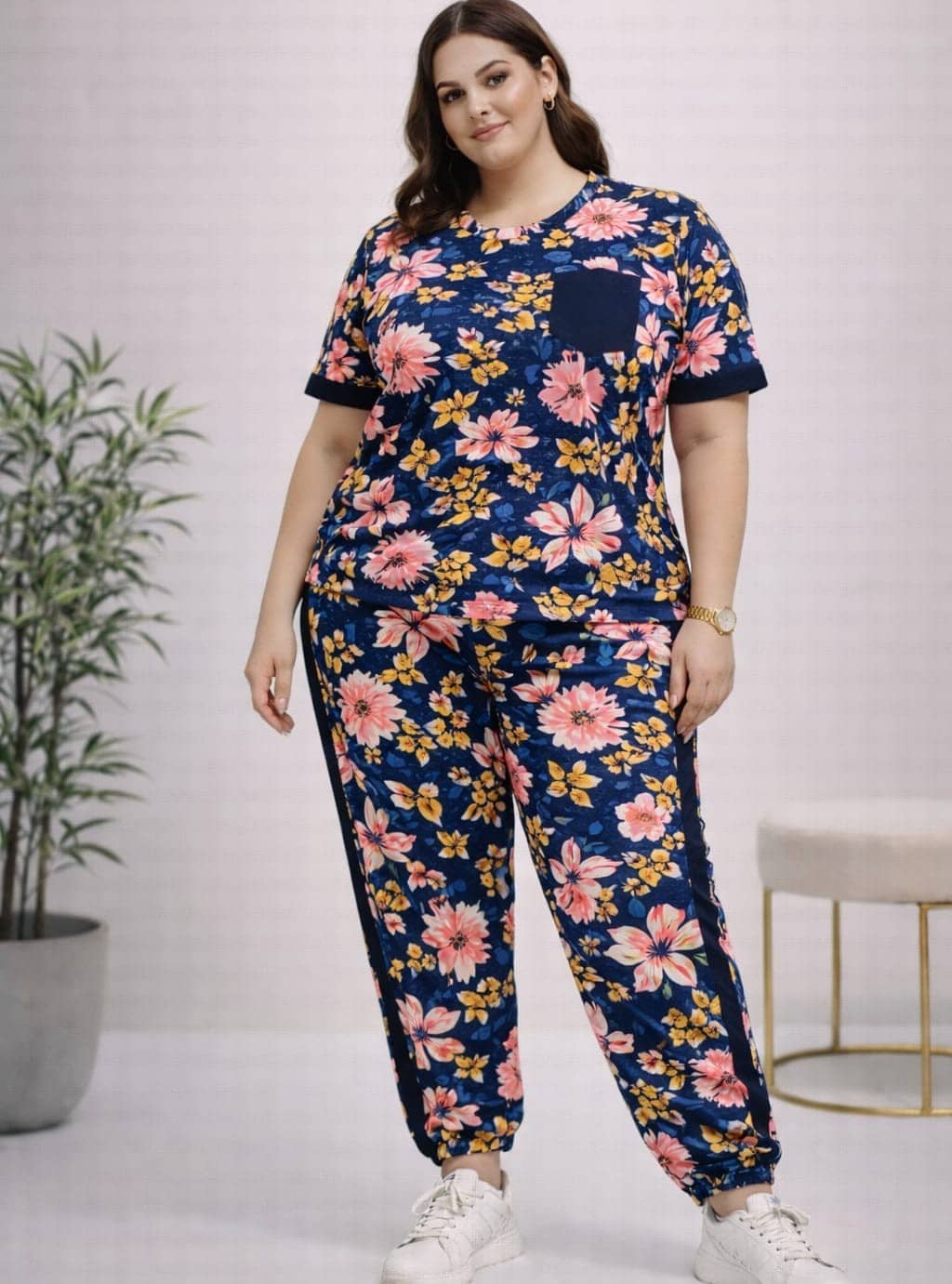 AUSTIVO Women Top With Trousers Co-Ord Set ( Navy )