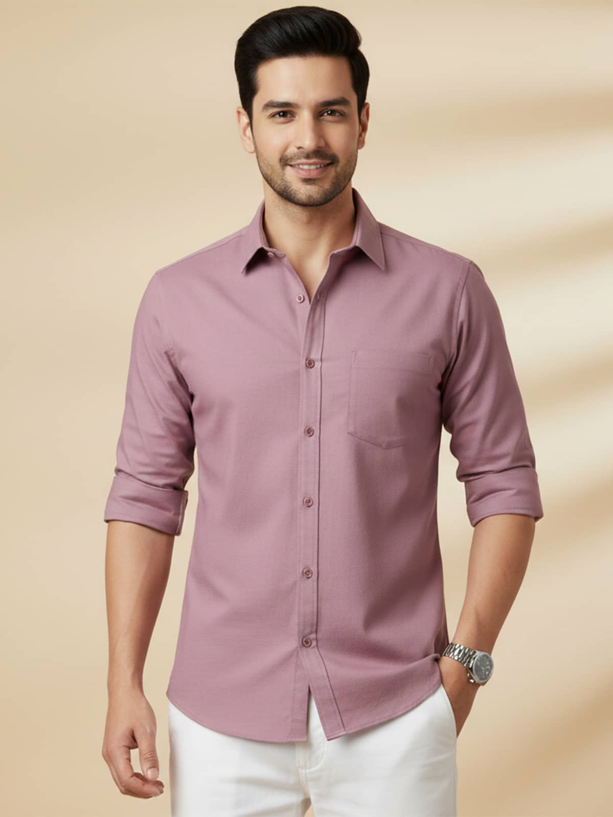 color bucket 100% Cotton Regular Fit Solids Full Sleeves Men's Casual Shirt - Navy ( Pack of 1 )