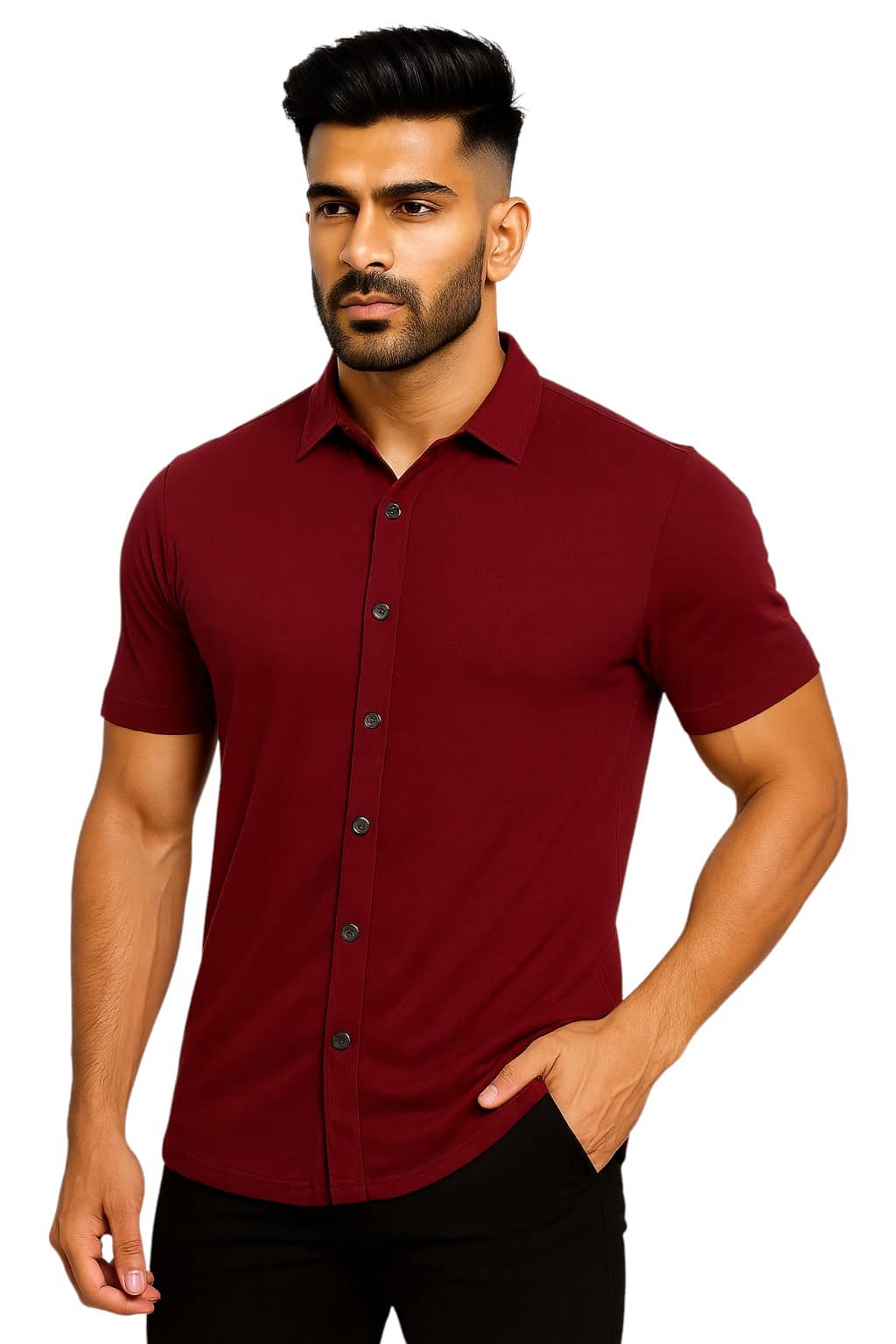 Tfurnish Cotton Blend Regular Fit Solids Half Sleeves Men's Casual Shirt - Blue ( Pack of 1 )