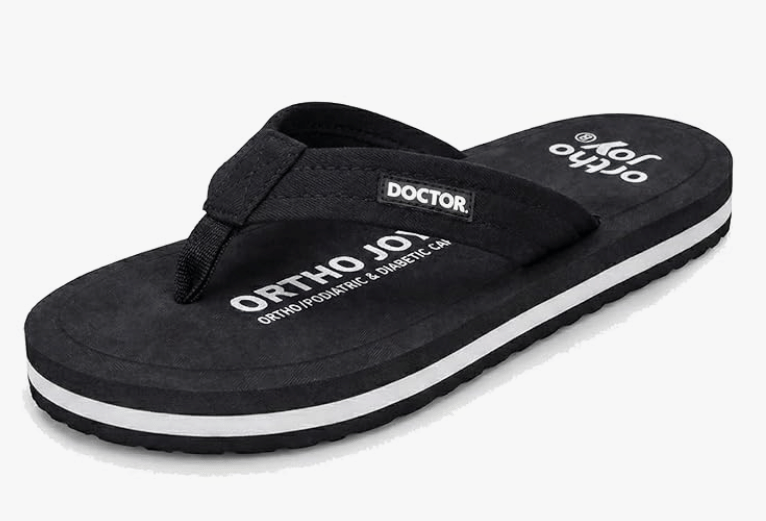 ORTHO JOY Black Men's Daily Slipper