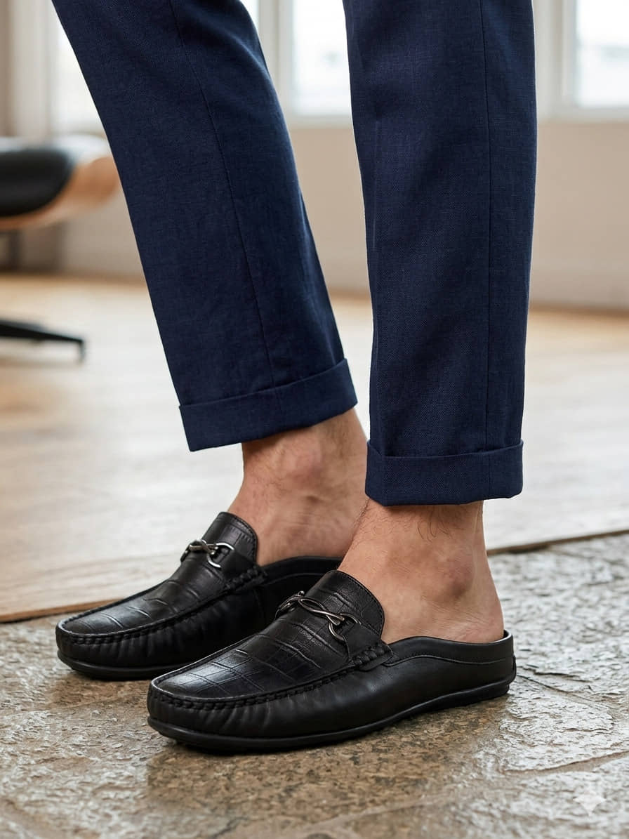 Sir Corbett SS26 Men's Casual Mules Black Men's Slip on Shoes - Formal Shoes | Buy online on ZillyBuy