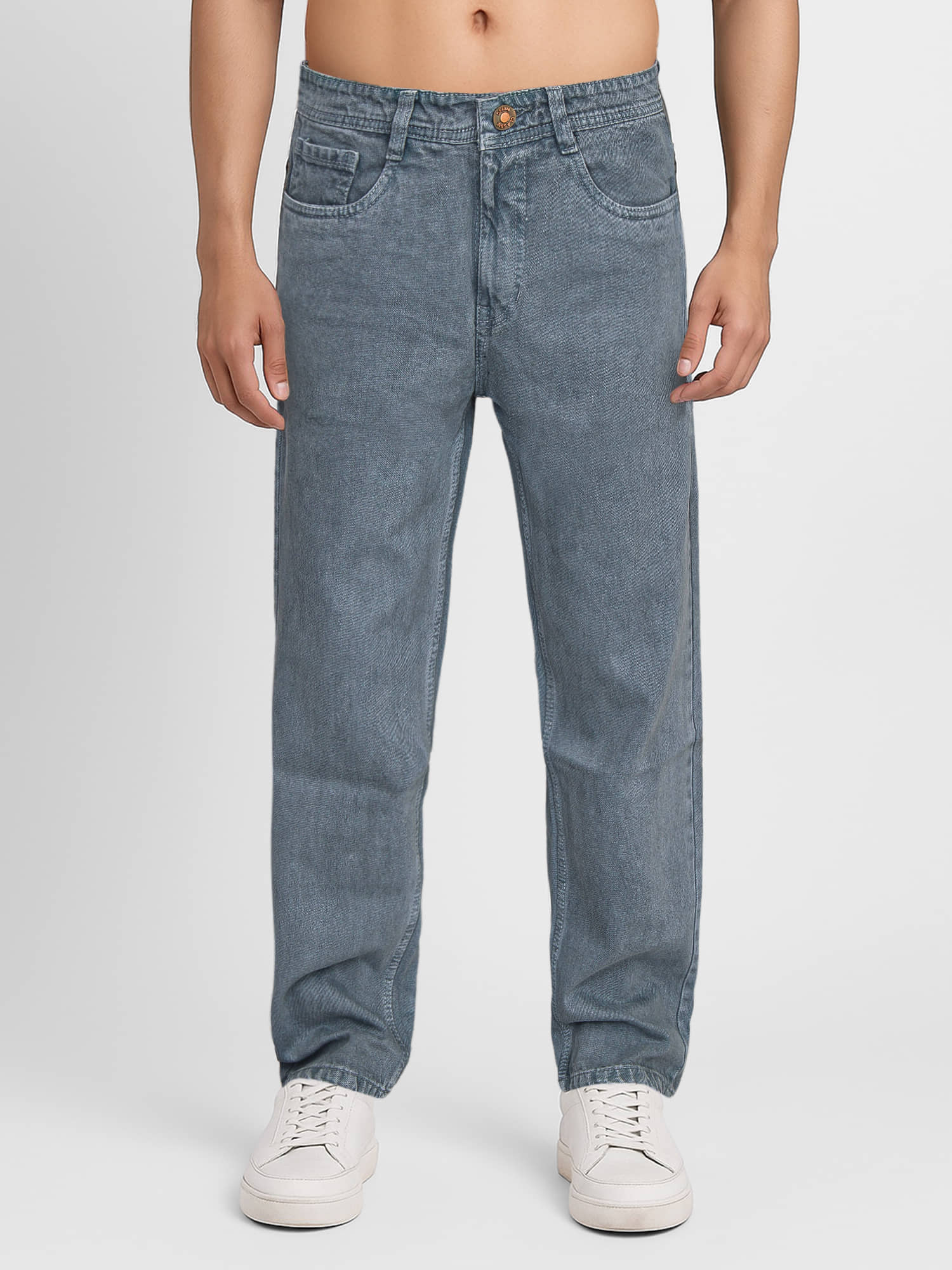 plounge Clean Look Men's Jeans - Grey ( Pack of 1 ) - Jeans | Buy online on ZillyBuy