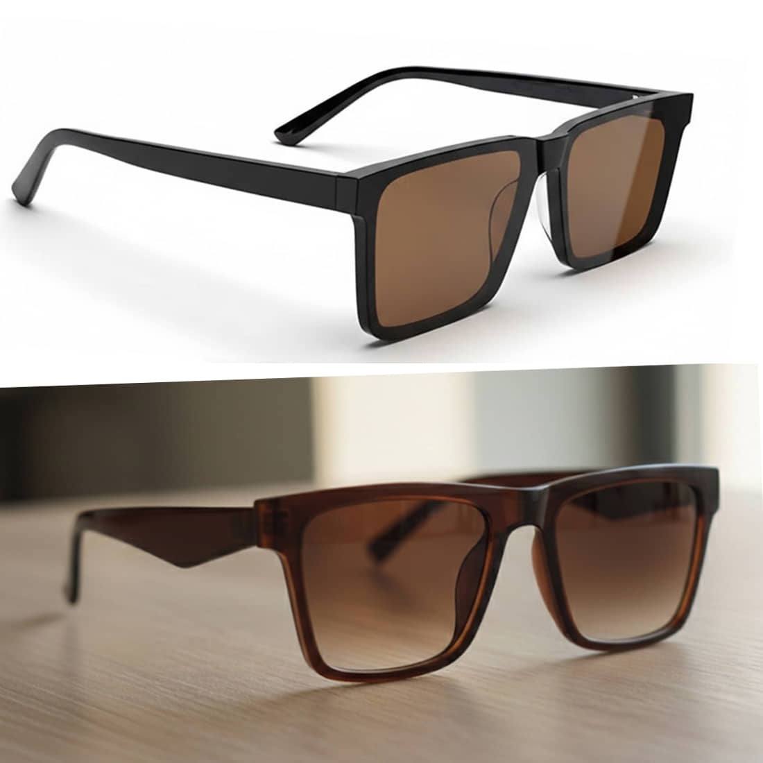Elligator Brown Square Sunglasses ( Pack of 2 ) - Sunglasses | Buy online on ZillyBuy