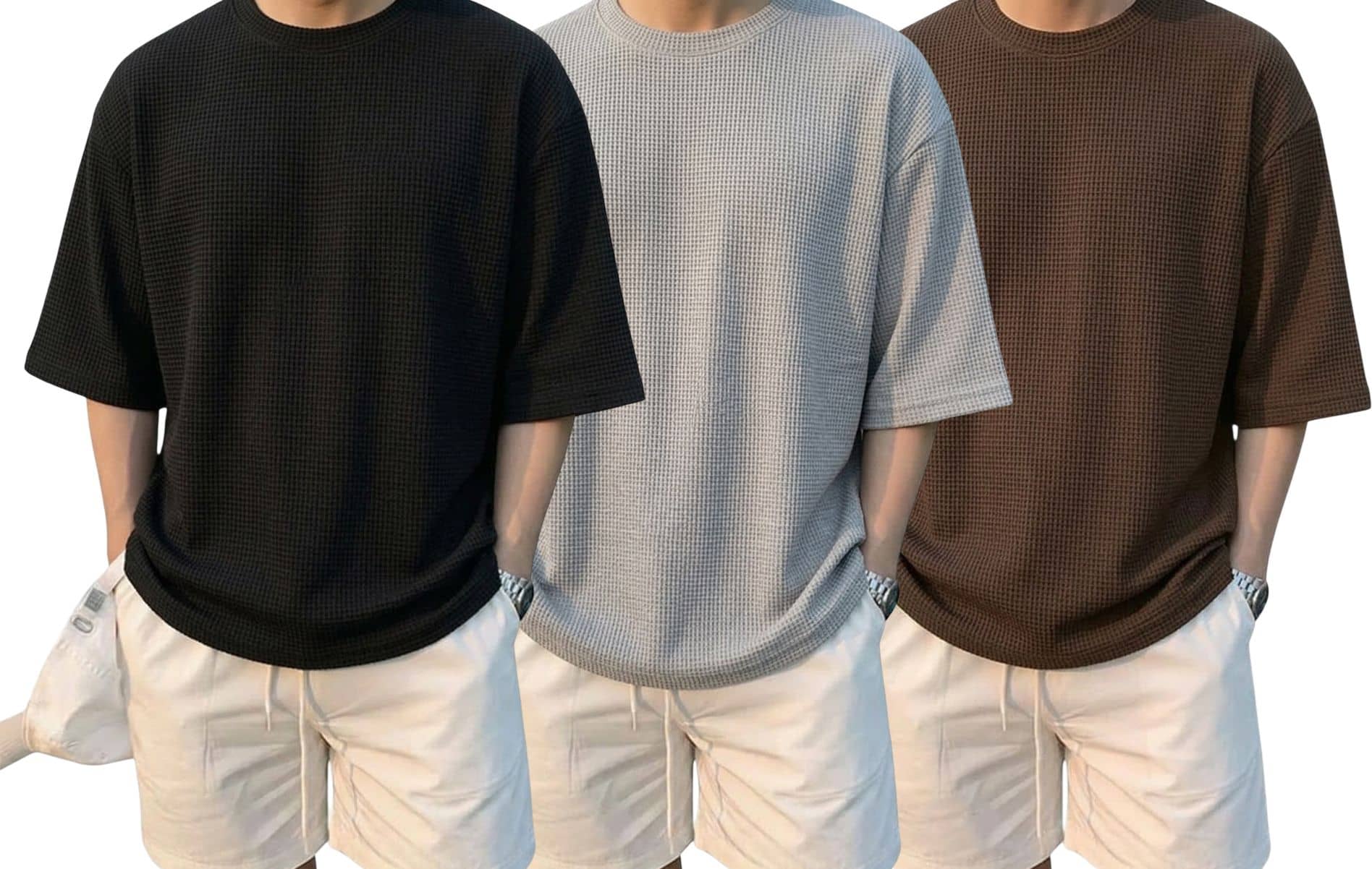 RodZen Men Cotton Blend Oversized Fit Solid T-Shirt ( Multicolor )