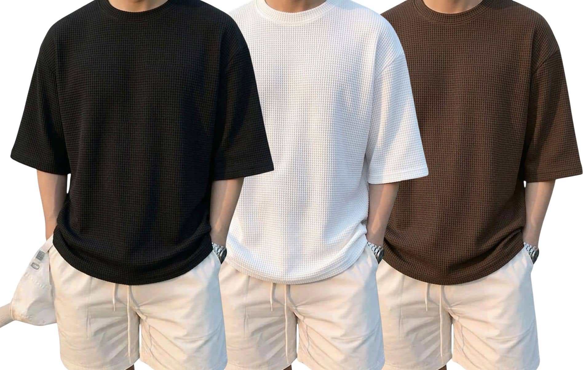 RodZen Men Cotton Blend Oversized Fit Solid T-Shirt ( Multicolor )