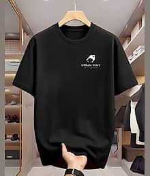 Urban Envy. Men Cotton Blend Oversized Fit Printed T-Shirt ( Black )