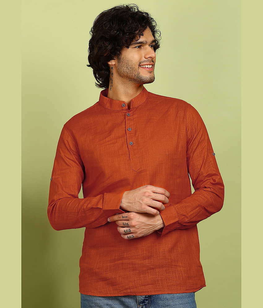 allan peter Cotton Plain Regular Kurta For Men ( Maroon ) - Kurtas & Kurta Sets | Buy online on ZillyBuy
