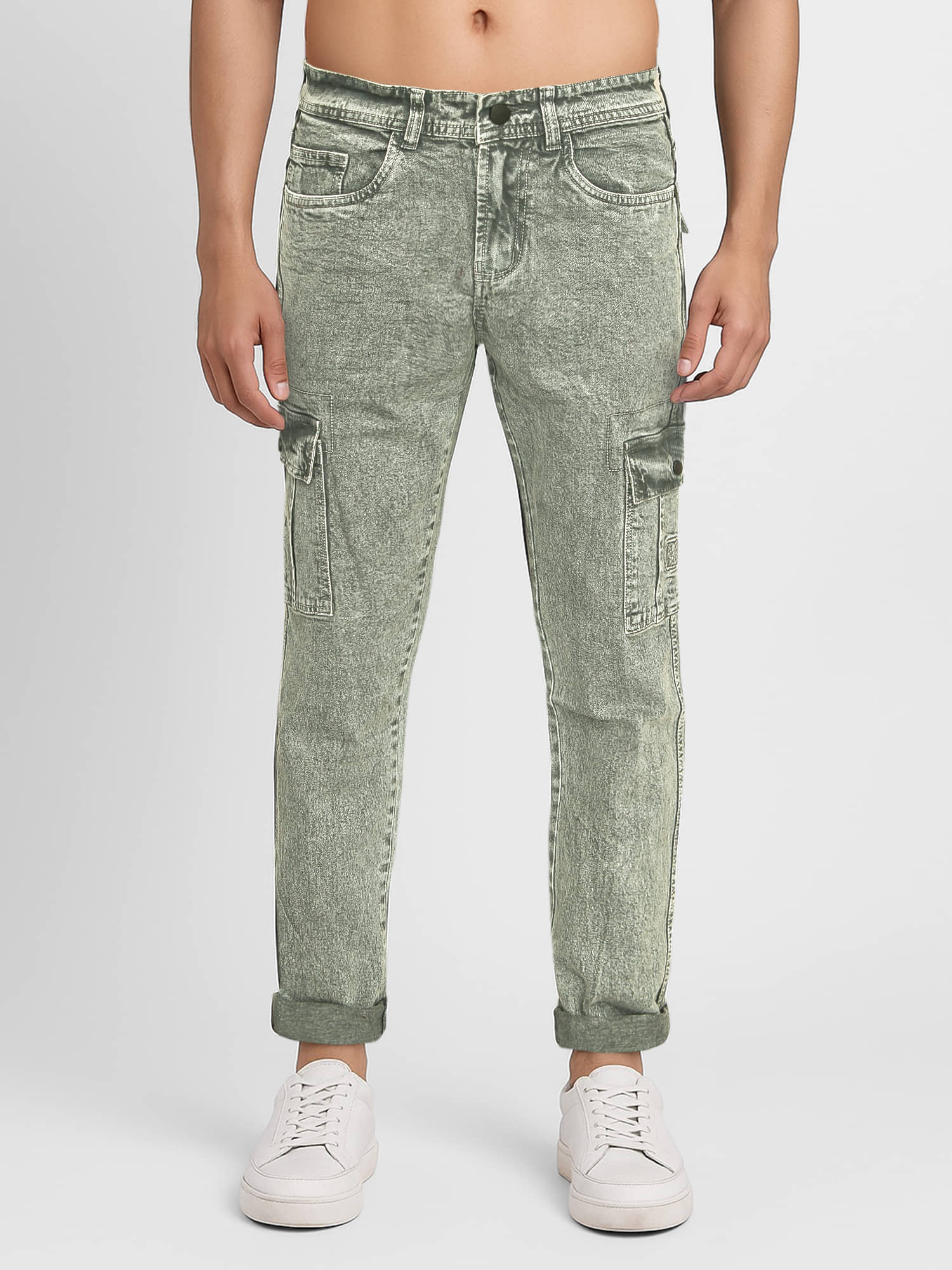 plounge Clean Look Men's Jeans - Green ( Pack of 1 ) - Jeans | Buy online on ZillyBuy