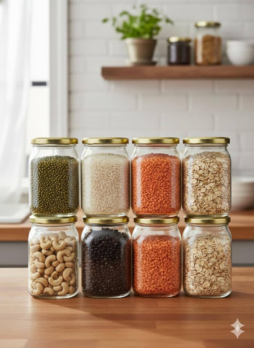 1st Time Glass Container Glass Transparent Multi-Purpose Container ( Set of 1 )