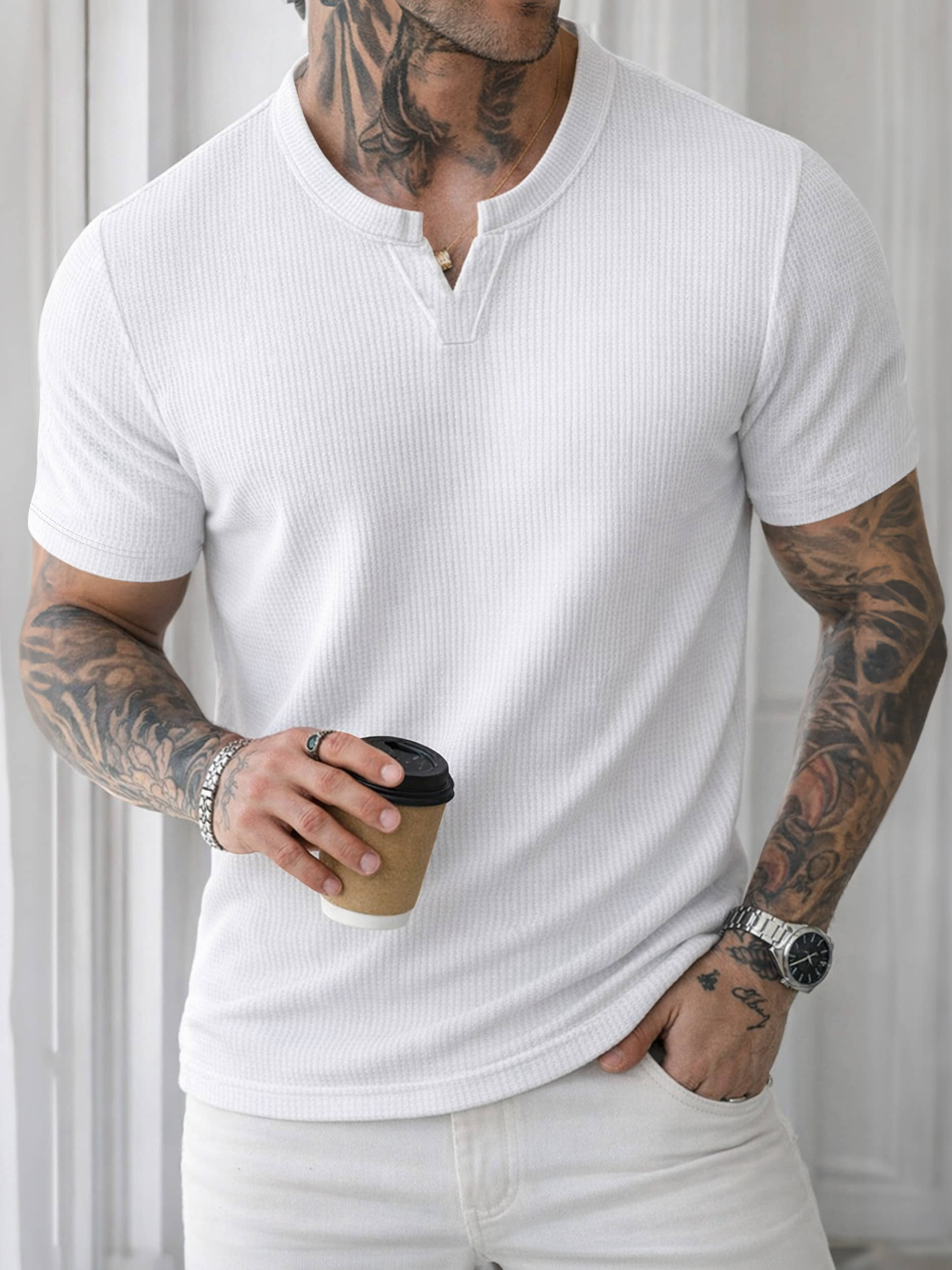 Eyebogler Men Polyester Regular Fit Solid T-Shirt ( Black )